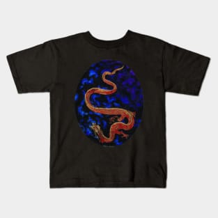 Red Galaxy Dragon Kids T-Shirt